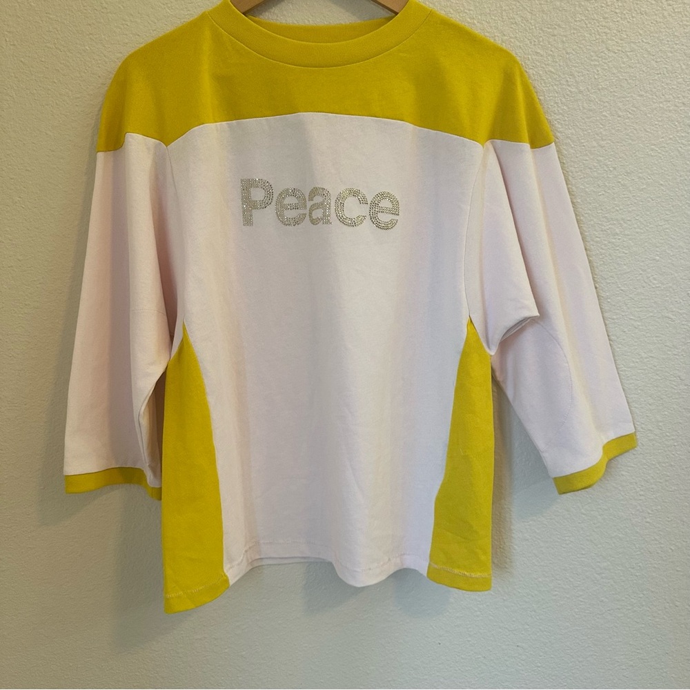 Zadig & Voltaire Yellow and White Peace Top